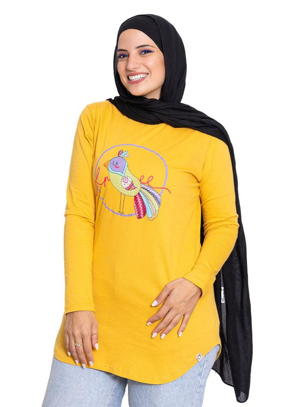 Sun Flower Printed Long - Sleeve Design 38 - Khotwh